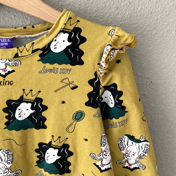 Raspberry Republic Sacrebleu Sun King Ruffle Dress - 5-7Y 116/122 - Picture 2 of 10